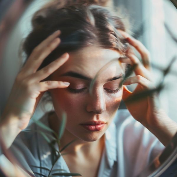 woman-with-her-hair-bun-looking-mirror